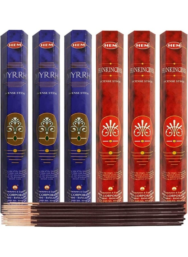 TRUMIRI Frankincense & Myrrh Incense Bundle: 2 Sets of 3 Packs (20 Sticks Each), Incense Holder, Spiritual Décor & Home Fragrance - Image 3